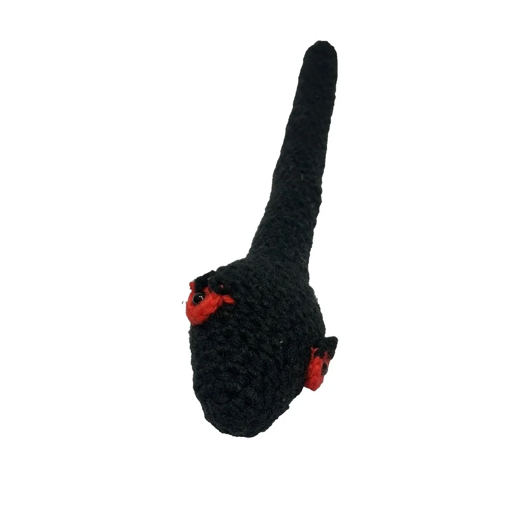 NEW hand made crocheted snake plush black 21 inches‎ long